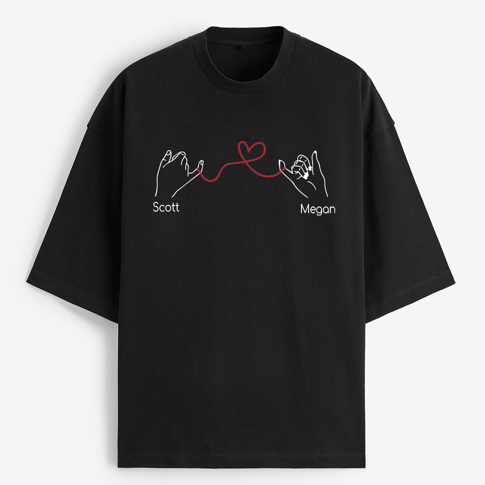 Custom Couple Name Oversize T-Shirt